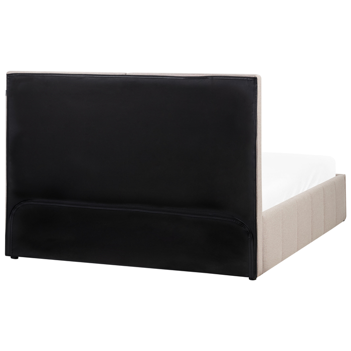 Beliani-CASTELNAVET-Tweepersoonsbed-Taupe-160 x 200 cm-Polyester