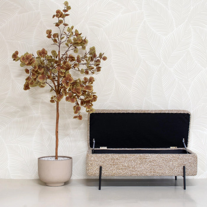 DÉJA Living - Opbergbank Taupe Stof - 110x45x42cm - Kinna