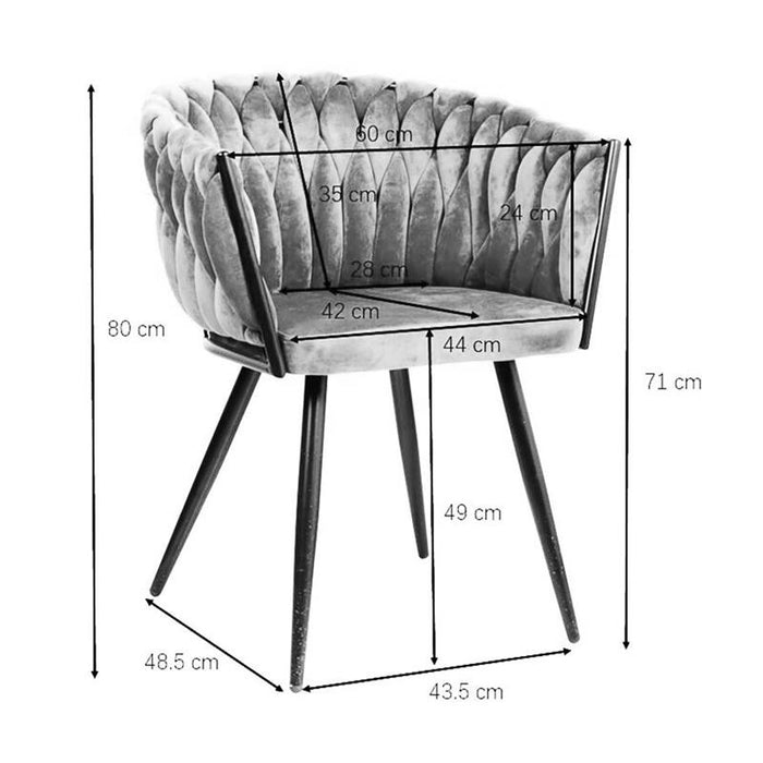 Kare Design Dean stoel armleuningen - grijs