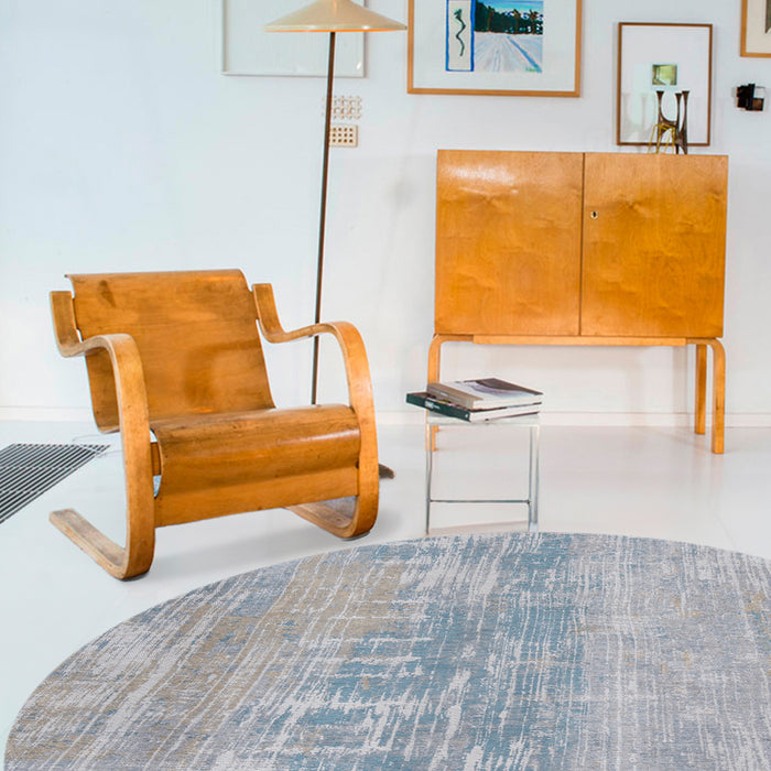 Louis de Poortere Streaks Vloerkleed Ø 140 cm - Long Island Blue