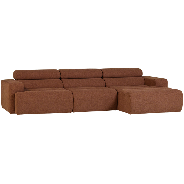 WOOOD Novi Chaise Longue Bank Rechts - Polyester - Terra