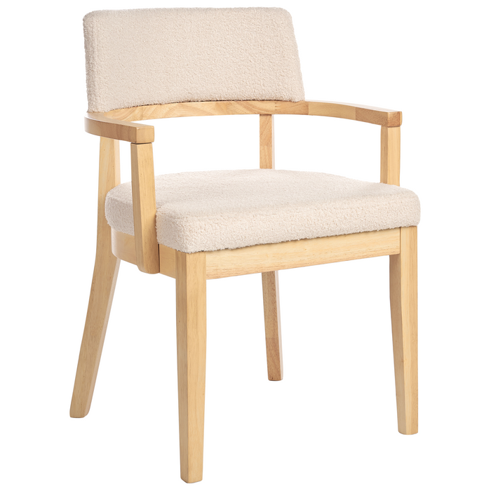 Beliani - DALBO - Eetkamerstoel set van 2 - Lichtbeige - Bouclé