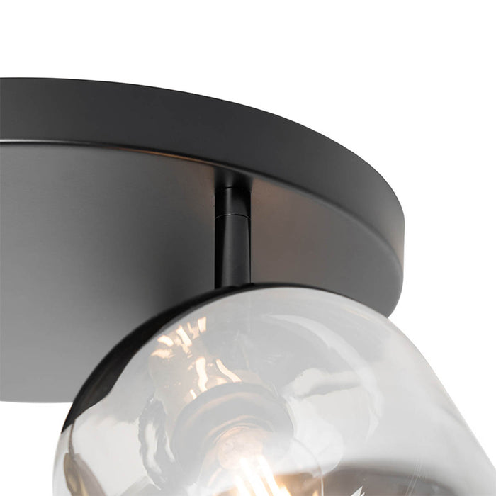 QAZQA Smart plafondspot zwart met goud met smoke glas incl. 3 Wifi