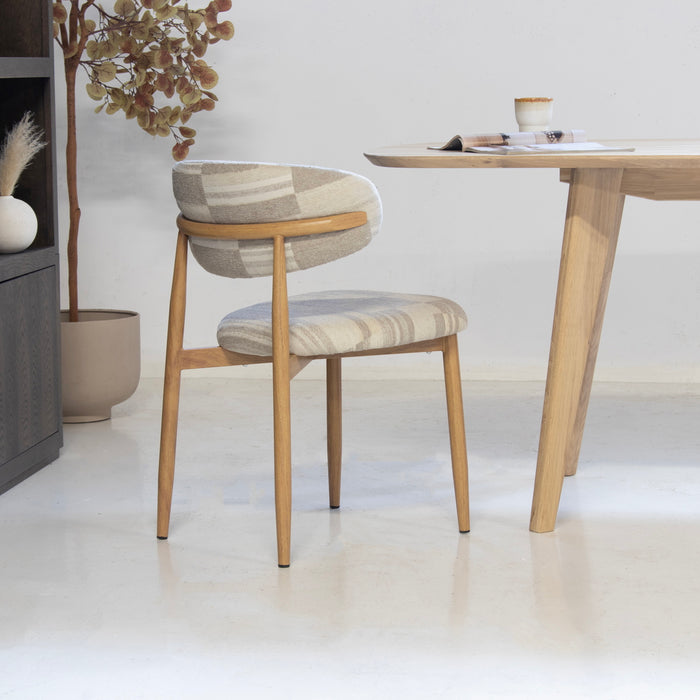 DÉJA Living - Eetkamerstoel Greige|Naturel - Skara - Set van 2