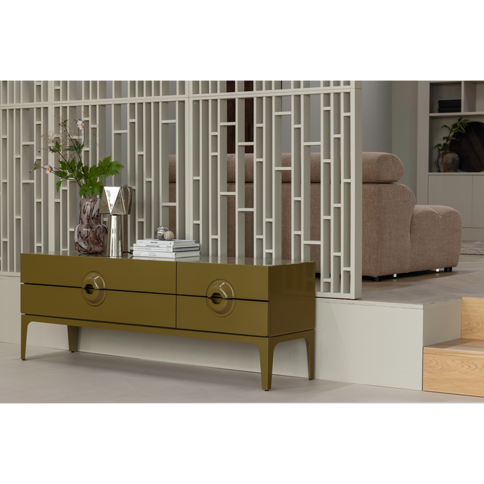 WOOOD Merge Tv Meubel - Eucalyptus hout - Honinggeel - 57x160x44