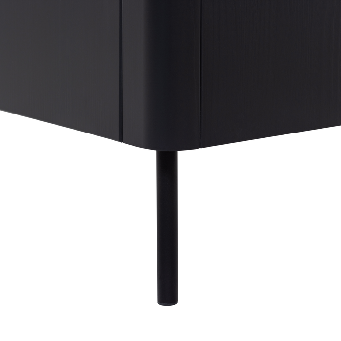 WOOOD Gunnar Tv Meubel - Grenenhout - Matzwart - 56x154x44