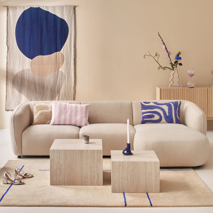 by fonQ Linen Stripe Sierkussen 40 x 60 cm - Lavendel