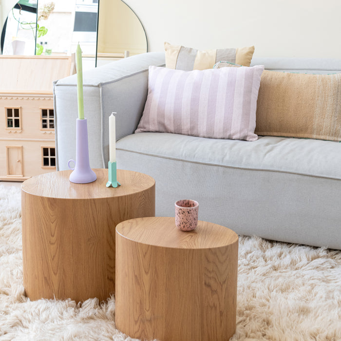 by fonQ Linen Stripe Sierkussen 40 x 60 cm - Lavendel