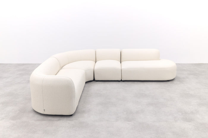 Madeira ronde hoekbank links + tussenelement - Naturel Sunbrella