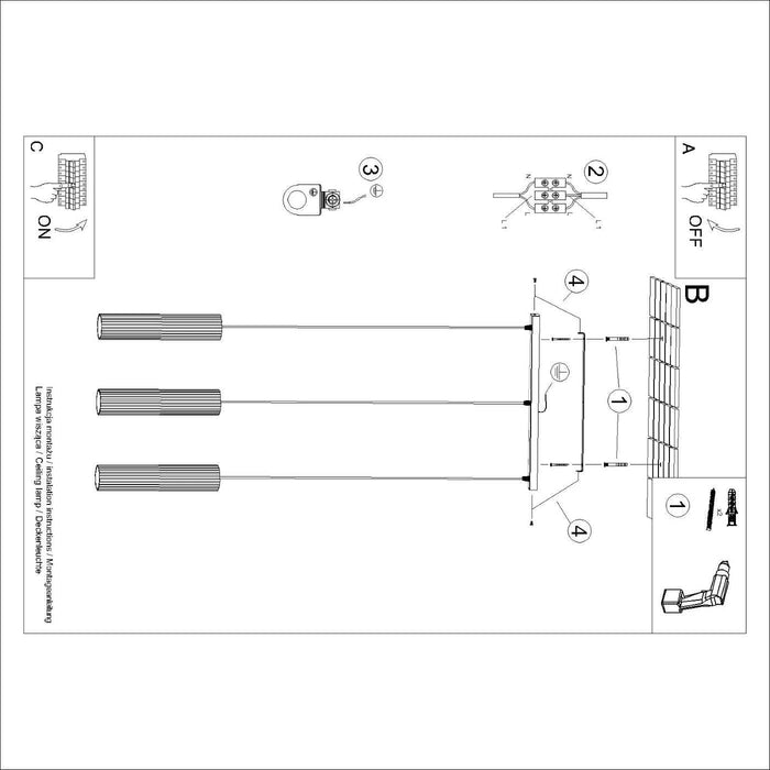 Sollux Hanglamp Karbon 3-lichts