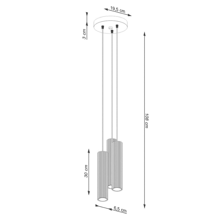 Sollux Hanglamp Karbon 3-lichts