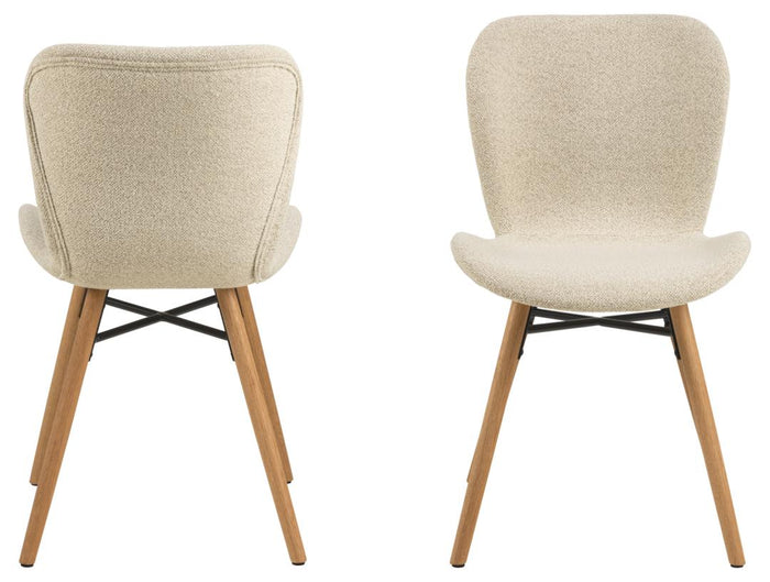 Giga Living - Eetkamerstoel Stof Beige - Zaria - Set van 2