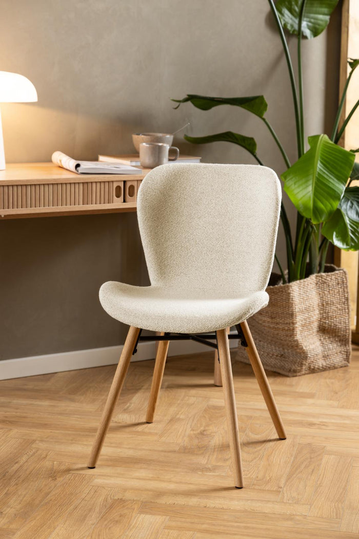 Giga Living - Eetkamerstoel Stof Beige - Zaria - Set van 2