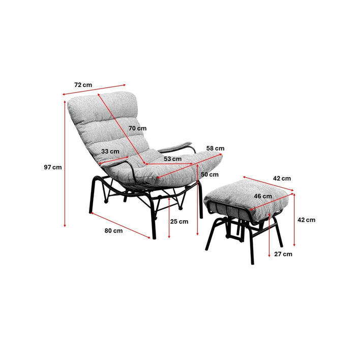 Fauteuil en Voetensteun Vienna Swing geel Kare Design