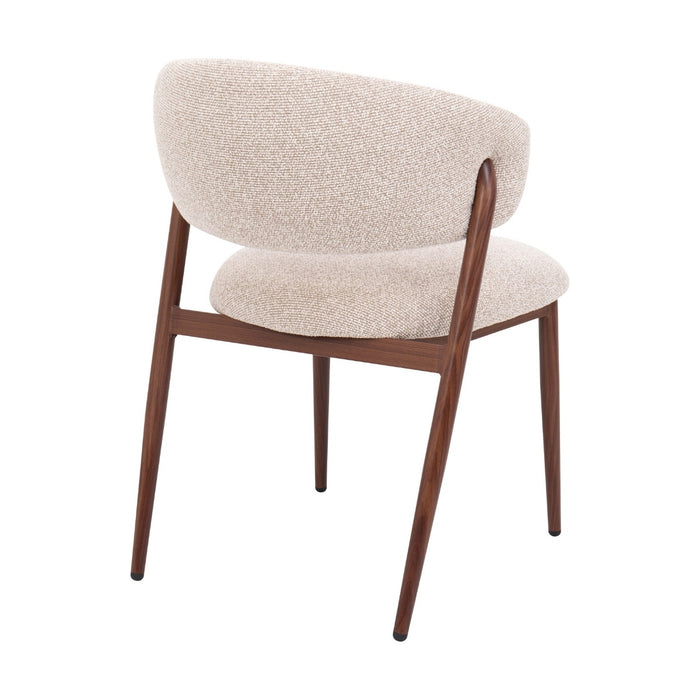 DÉJA Living - Eetkamerstoel - Stof - Zand|Walnoot - Skive - Set van 2