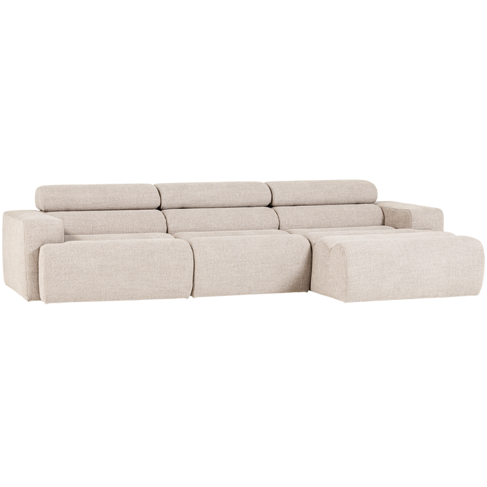 WOOOD Novi Chaise Longue Bank Rechts - Polyester - Naturel Melange