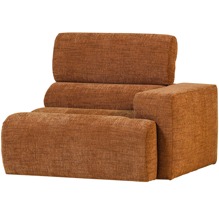 WOOOD Novi 1-Zits Element Bank Arm Rechts - Polyester - Oranje Melange