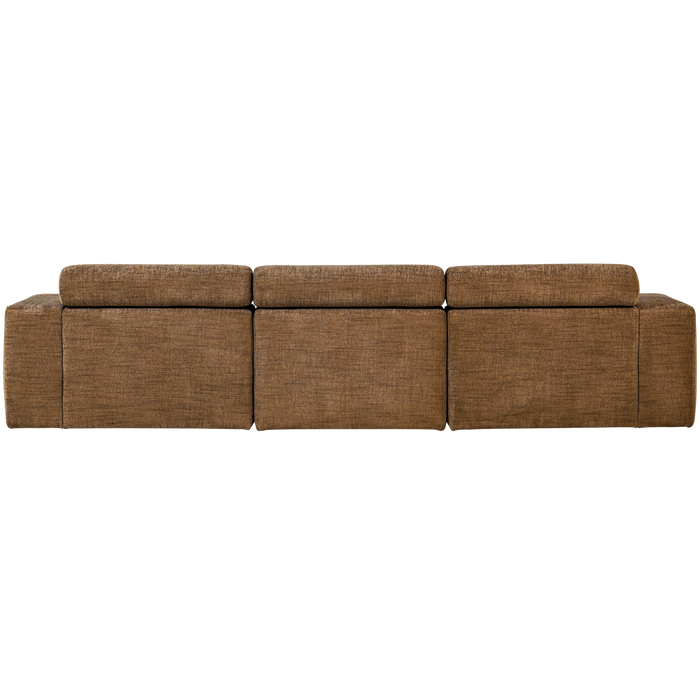 WOOOD Novi Chaise Longue Bank Links - Polyester - Karamelbruin Melange