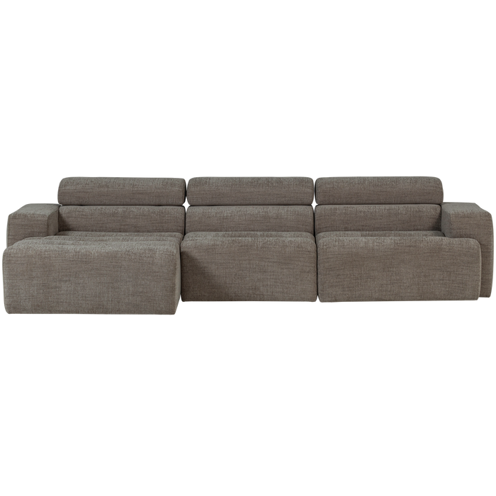 WOOOD Novi Chaise Longue Bank Links - Polyester - Grijs Melange