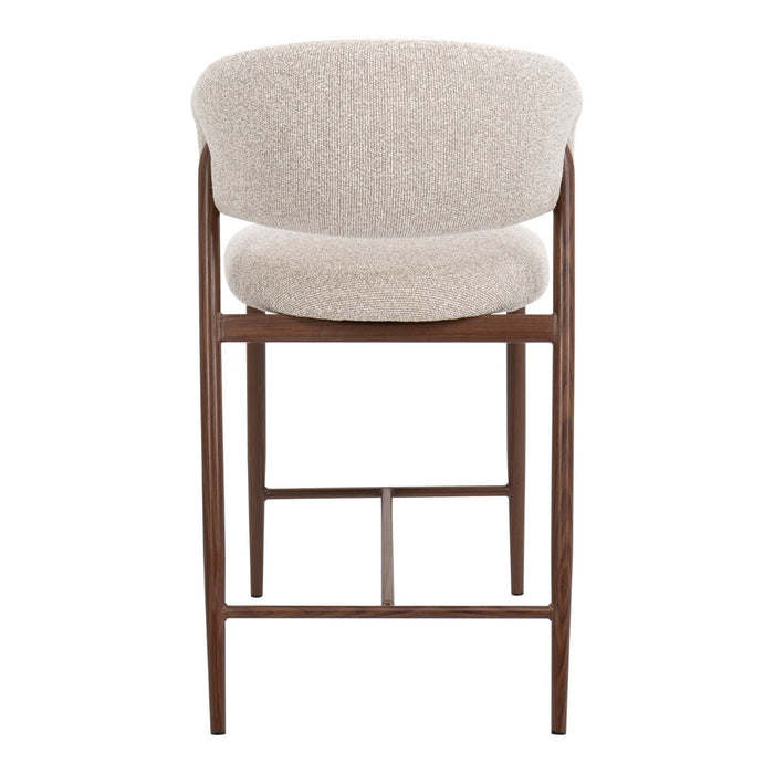 DÉJA Living - Barstoel Zand|Walnoot - 67cm - Skive - Set van 2