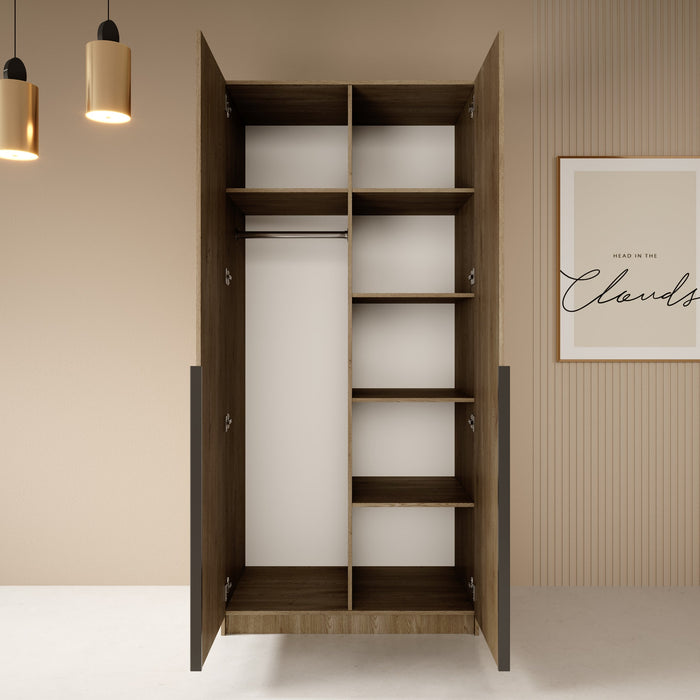 Meubella - Kledingkast Bruno - Eiken - 100 cm