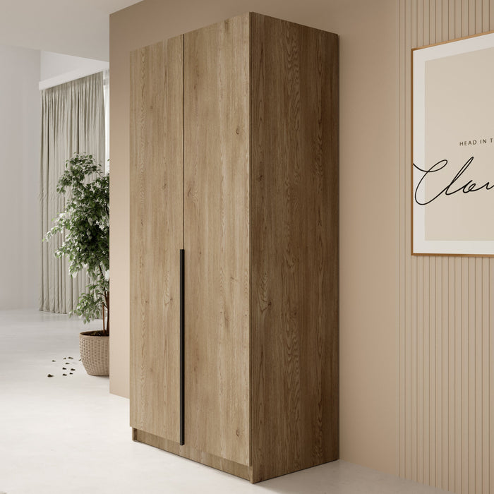 Meubella - Kledingkast Bruno - Eiken - 100 cm