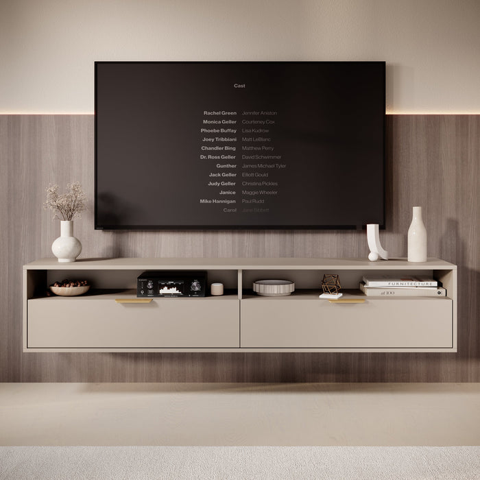 Meubella - TV-Meubel Qipp - Beige - 175 cm