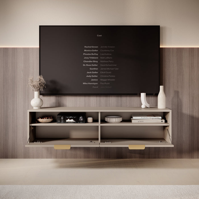 Meubella - TV-Meubel Qipp - Beige - 140 cm