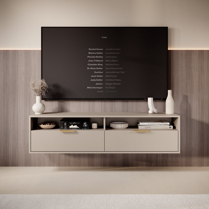 Meubella - TV-Meubel Qipp - Beige - 140 cm
