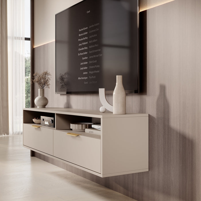 Meubella - TV-Meubel Qipp - Beige - 140 cm