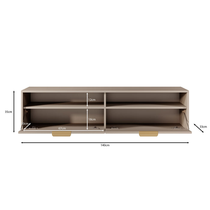 Meubella - TV-Meubel Qipp - Beige - 140 cm