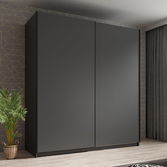 Meubella - Kledingkast Ganaro - Grijs - 180 cm