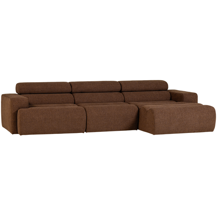 WOOOD Novi Chaise Longue Bank Rechts - Polyester - Mokka