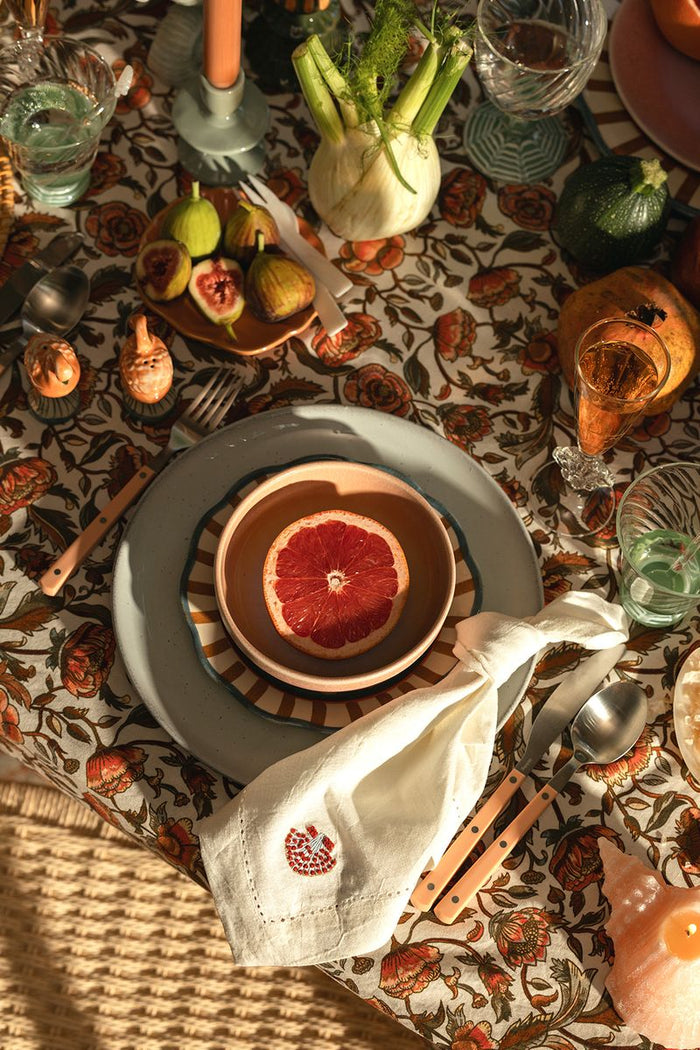 Sissy-Boy Set van 2 witte servetten met schelp-2st.