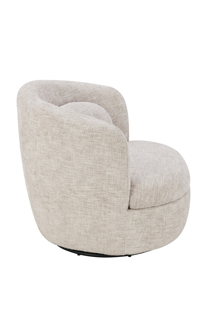 DÉJA Living - Draaifauteuil Greige Stof - Zithoogte 40cm - Lilou