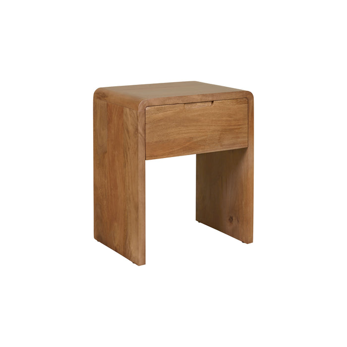 Nachtkastje Laros - Bruin - Mangohout - 45x55x32cm (BxHxD)