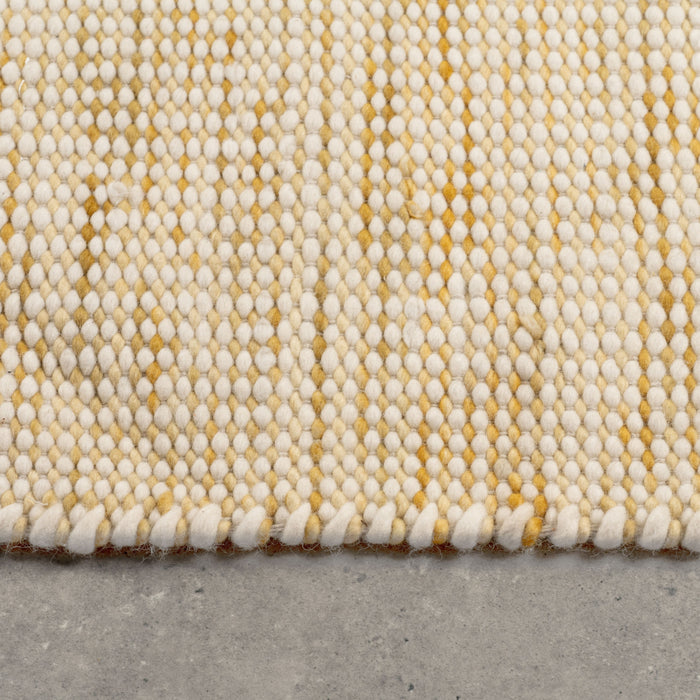 Vloerkleed Stip - Geel|Goud|Oker - 100% Wol