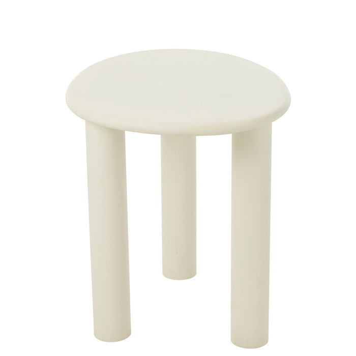 J-Line bijzettafel Bali - hout - wit - small