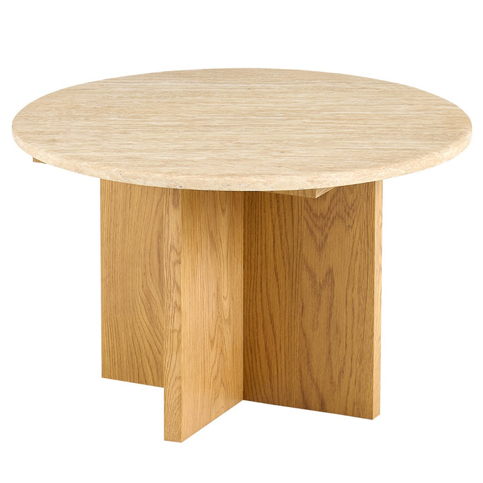 Giga Meubel - Salontafel Lichtbruin Marmer - Ø60x38cm - Faria