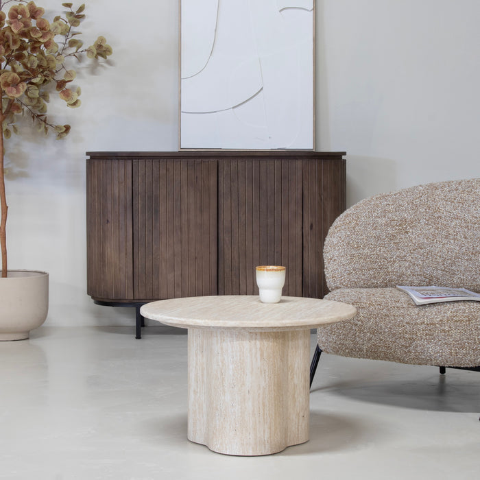 Giga Meubel - Salontafel Lichtbruin Marmer - Ø60x38cm - Firenze