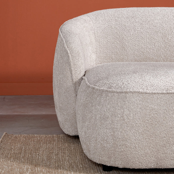 by fonQ Chubby Hoekbank met Chaise Longue Links - Bouclé Greige