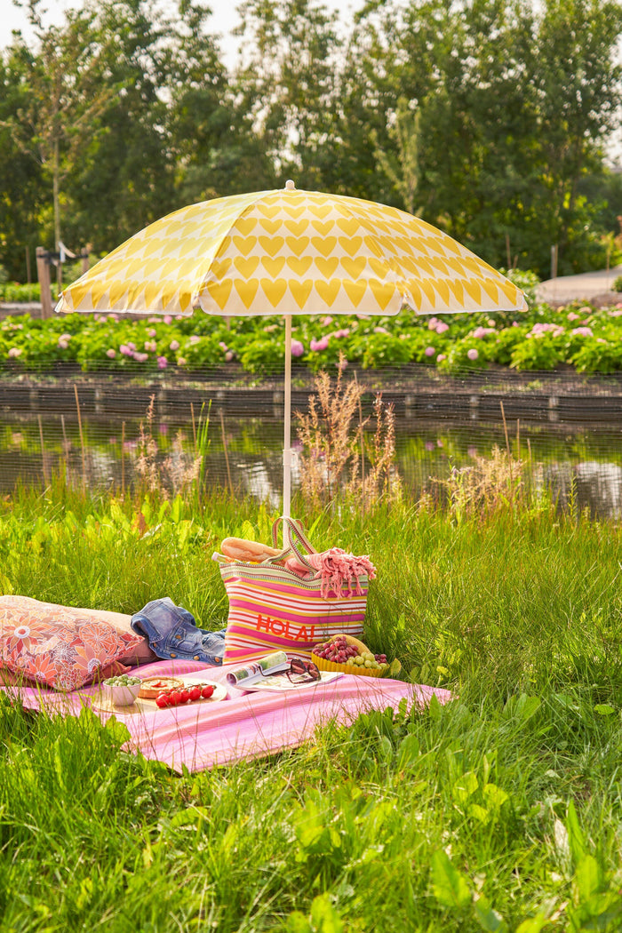 Mica Decorations Strandparasol - H180 x Ø160 cm - Geel