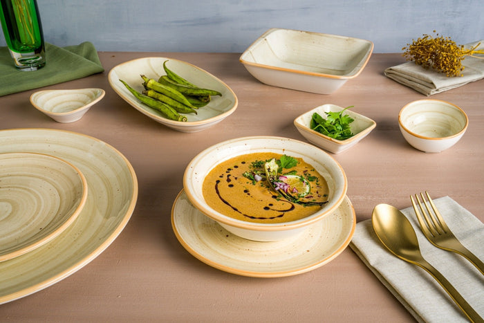 Bonna Serveerschaal - Aura Terrain - Porselein - 24x14 cm - set van 2