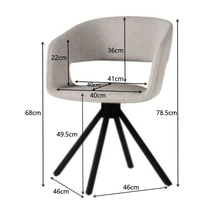 Kare Design Gina draaistoel met armleuningen - zwart