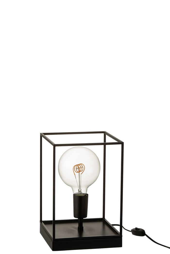 Lamp | Metaal | Zwart | 20x20x (h)30.5 Cm
