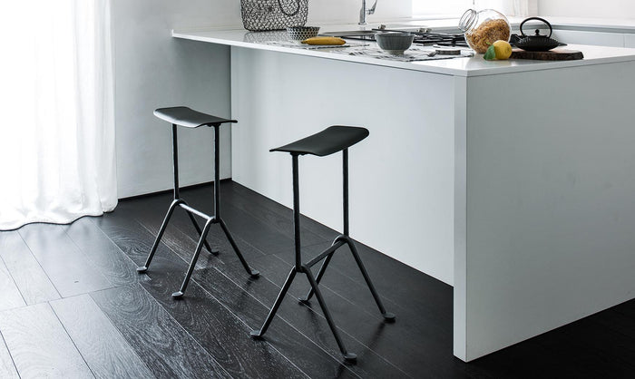 Officina barkruk H75 zink|zwart