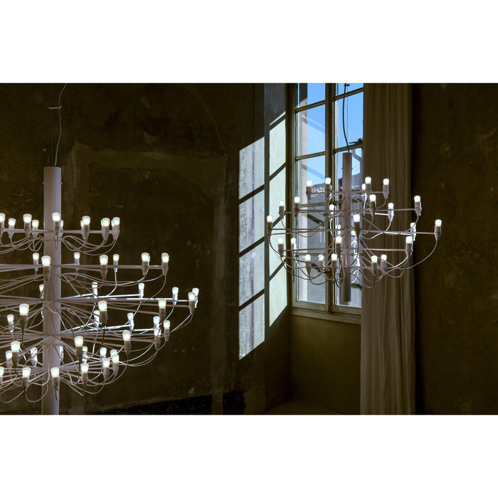 2097|50 by Gino Sarfatti kroonluchter Ø100 transparant chroom