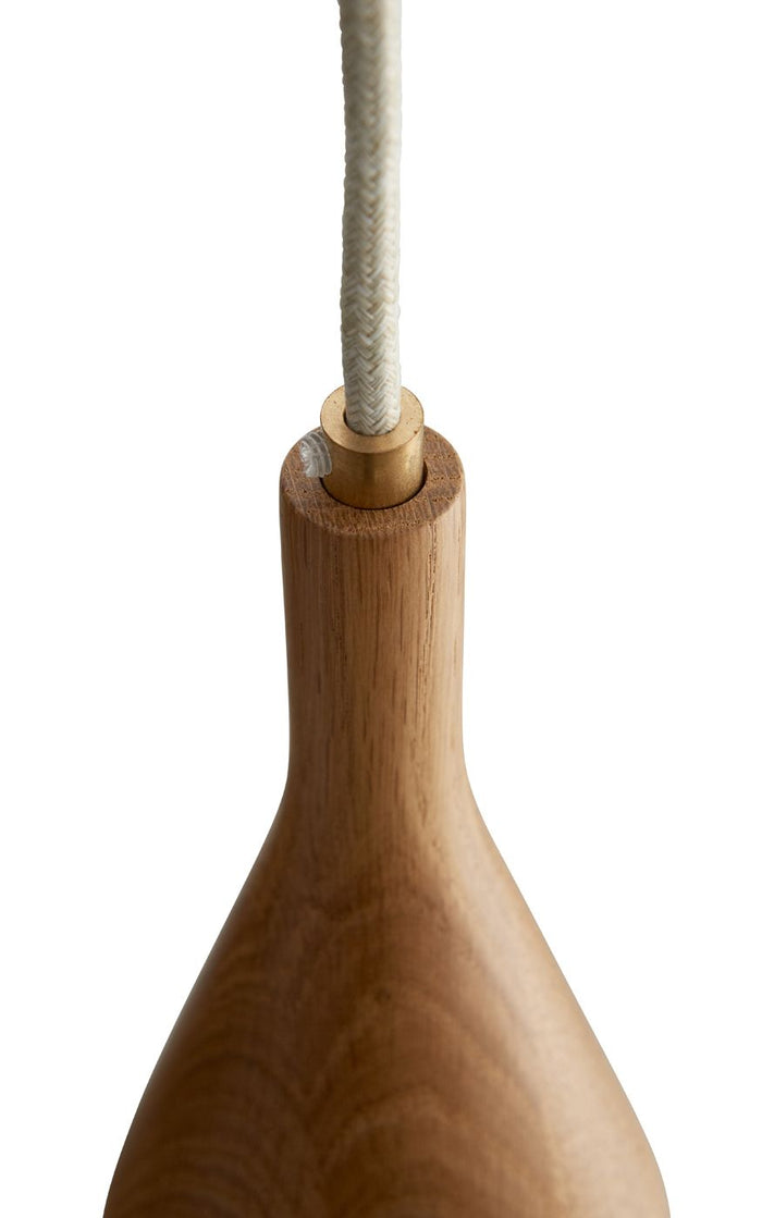 Timber hanglamp small Ø6.8 messing wit essen