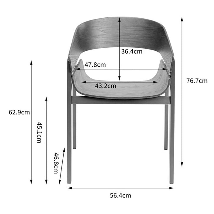 Stoel met armleuningen Biarritz zwart Kare Design