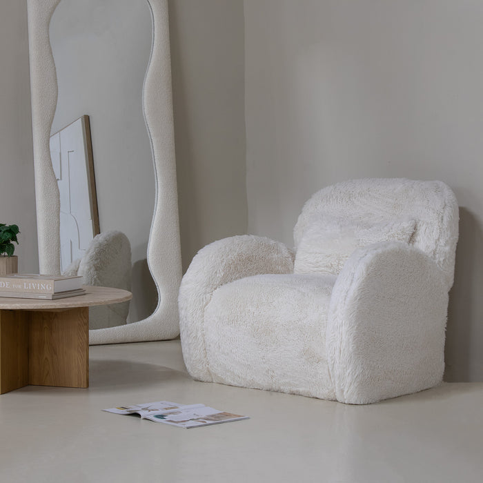 DÉJA Living - Fauteuil Beige Fluffy - Zithoogte 42cm - Alta